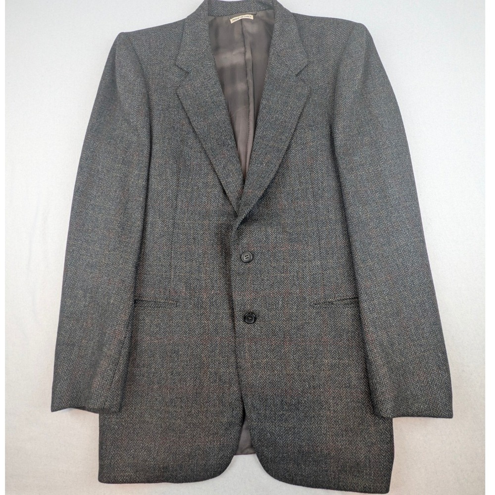 Barneys New York Bruno Piattelli Roma Mens 40R Gray Herringbone Blazer Italy